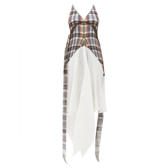 NWT Burberry London Plaid and White Runway Plisse Dress - Picture 4 of 16